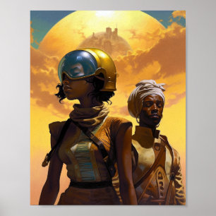 Futuristic Queen Afrofuturistic Science Fiction Poster
