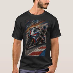Futuristic Racing Motorcycle – 3D Micro Mosaic T-Shirt
