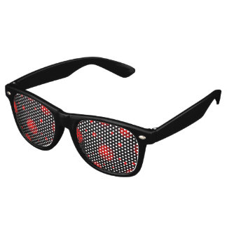 Futuristic Red Digital Network Retro Sunglasses