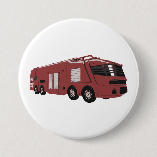 Futuristic Red Sci-Fi Command Vehicle 7.5 Cm Round Badge (Front)