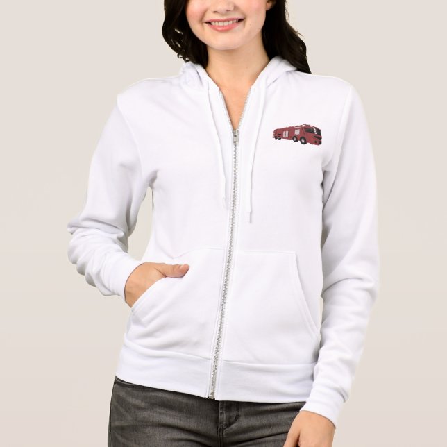 Futuristic Red Sci-Fi Command Vehicle Hoodie (Front)