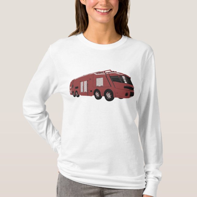 Futuristic Red Sci-Fi Command Vehicle T-Shirt (Front)