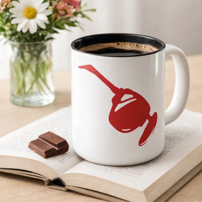 Futuristic Red Tech Design.For coders and develope Two-Tone Coffee Mug (Creator Uploaded)