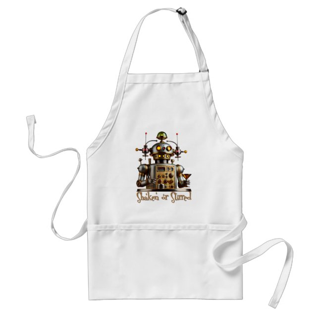 Futuristic Robot Bartender "Shaken or Stirred" Standard Apron (Front)