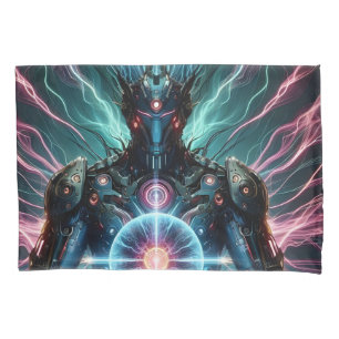 Futuristic Robot Cosmic Core Cyberpunk Pillowcase