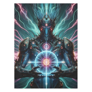 Futuristic Robot Cosmic Core Cyberpunk Tablecloth