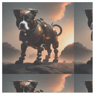 Futuristic Robot Staffordshire Terrier, Fabric