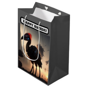 Futuristic Robotic Emu, Birthday Medium Gift Bag
