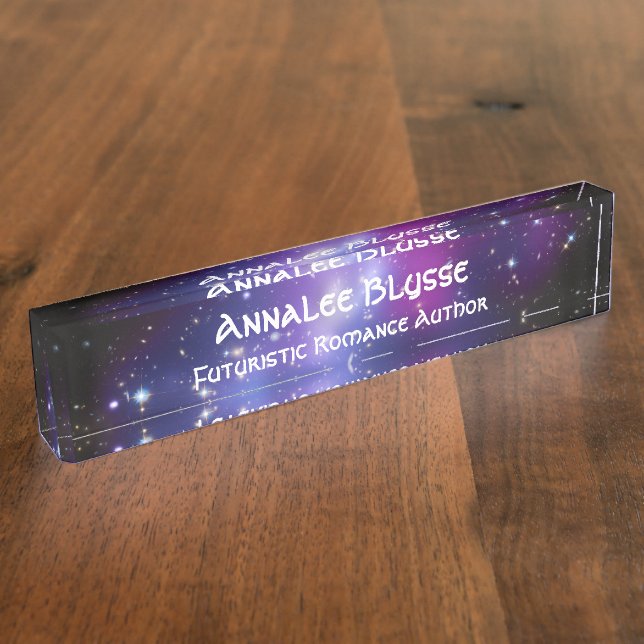 Futuristic Romance Author Nameplate (Side)
