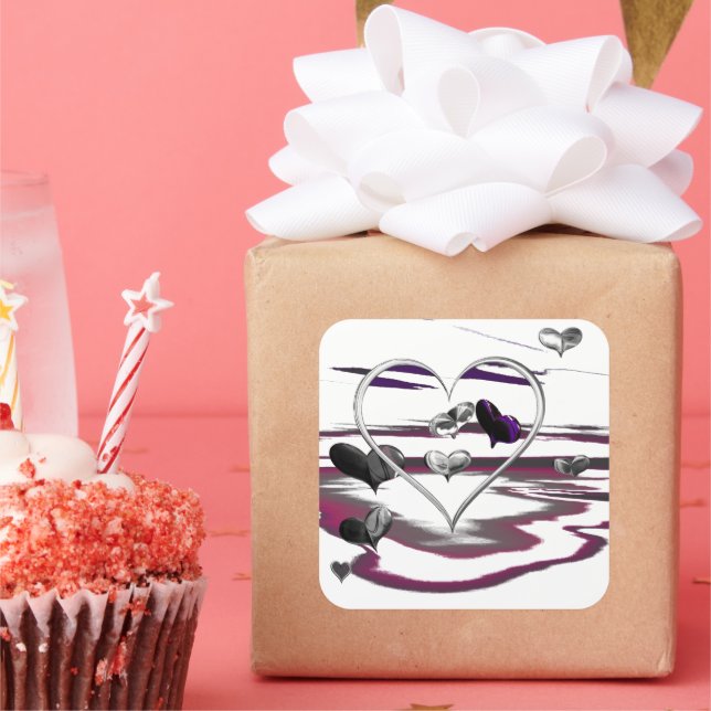 Futuristic Romance Square Sticker (Party)