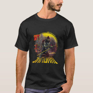 Futuristic Samurai Warrior in Japanese Cyberpunk s T-Shirt