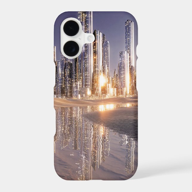 Futuristic Sci-Fi City Reflected In Desert Sands (Back)