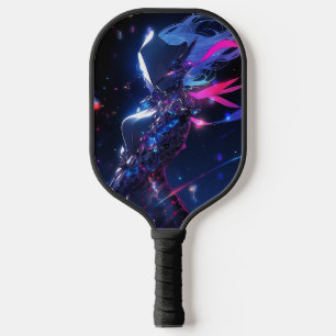 Futuristic Sci-Fi Cyber Warrior Anime Girl Pickleball Paddle