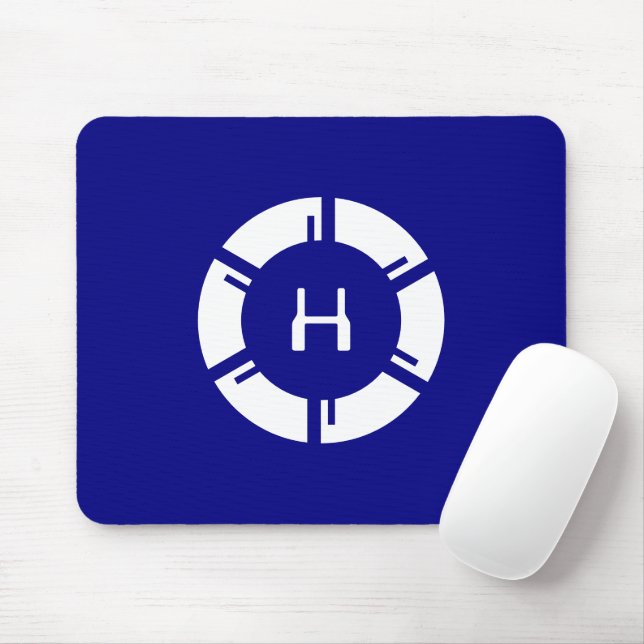 Futuristic SciFi Circle With Custom Monogram Blue Mouse Pad (With Mouse)