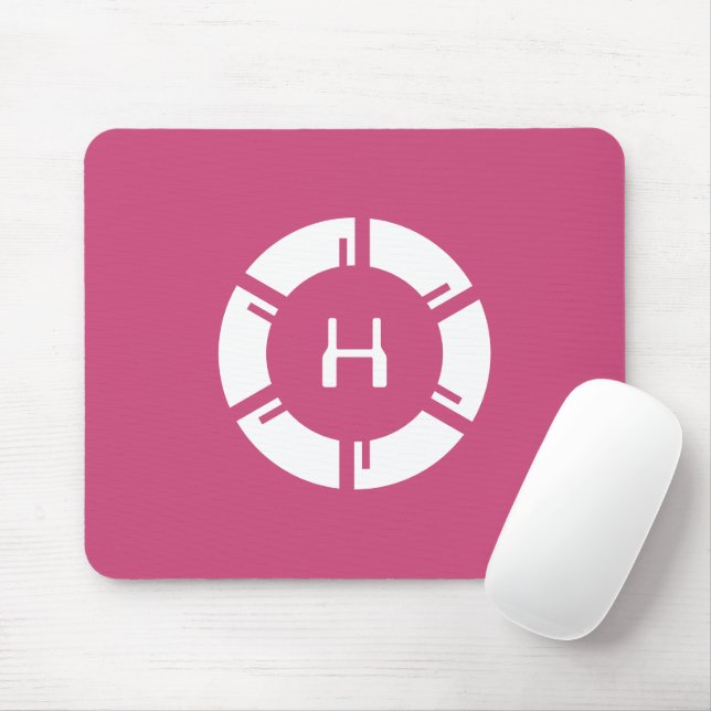 Futuristic SciFi Circle With Custom Monogram Rose Mouse Pad (With Mouse)