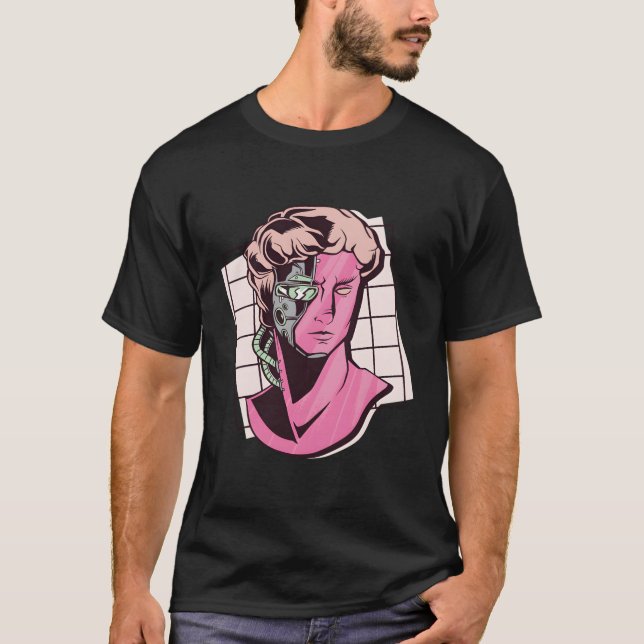 Futuristic Sculpture Half-Face T-Shirt (Front)