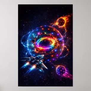Futuristic Space Portal with Sci-Fi Spaceship – Co Poster