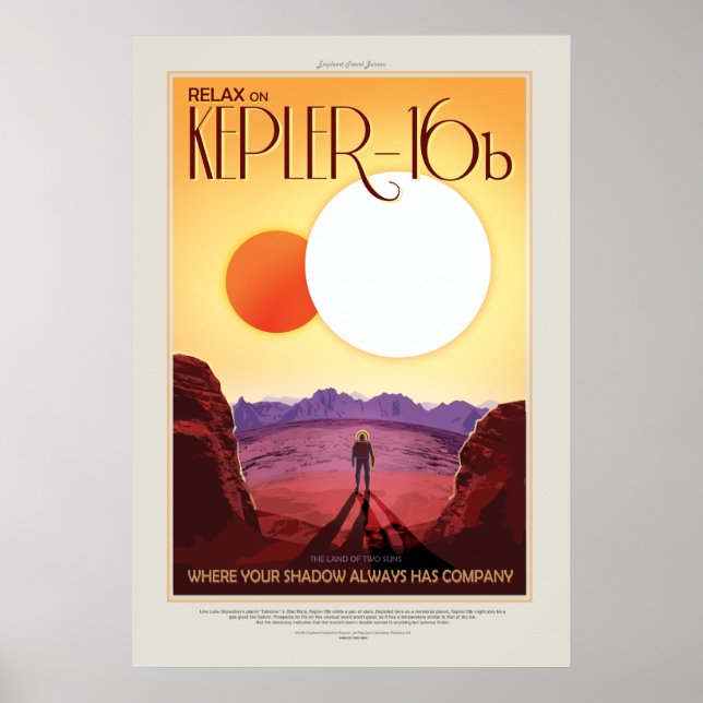 Futuristic Space Poster – Planet Kepler 16B (Front)