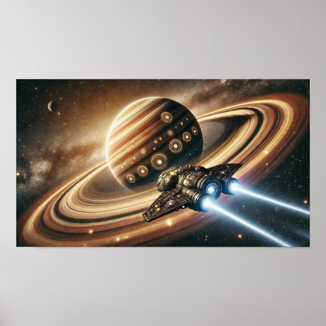 Futuristic Space Ship Poster (Front)