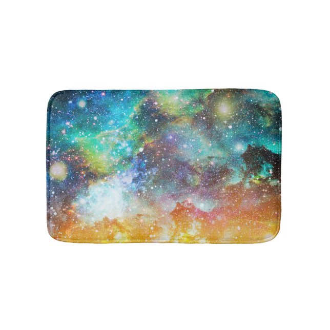 Futuristic space, starry nebula background. bath mat (Front)