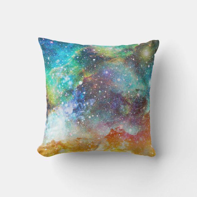 Futuristic space, starry nebula background. cushion (Front)