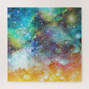 Futuristic space, starry nebula background. jigsaw puzzle