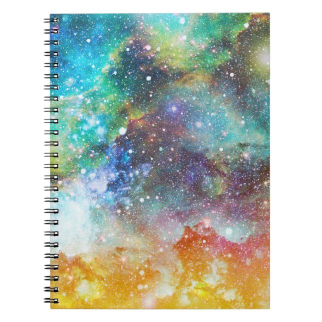Futuristic space, starry nebula background. notebook (Front)