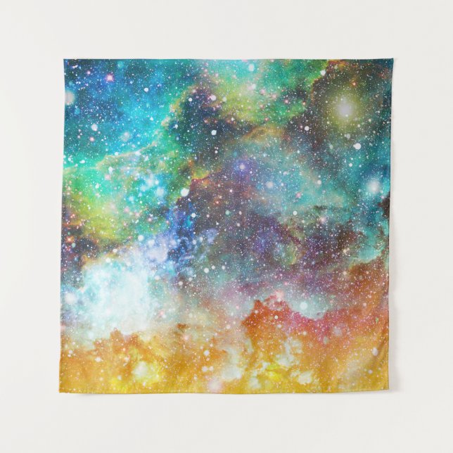 Futuristic space, starry nebula background. tapestry (Front)