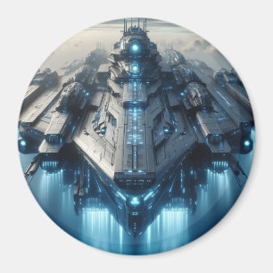 Futuristic Spaceship 3 Inch Magnet