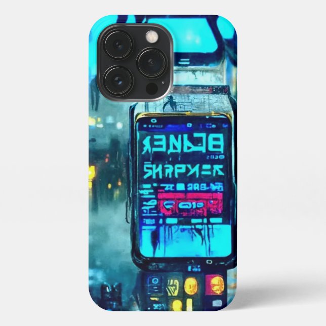 Futuristic Spooky Cyberpunk Steampunk Flip-Phone iPhone Case (Back)
