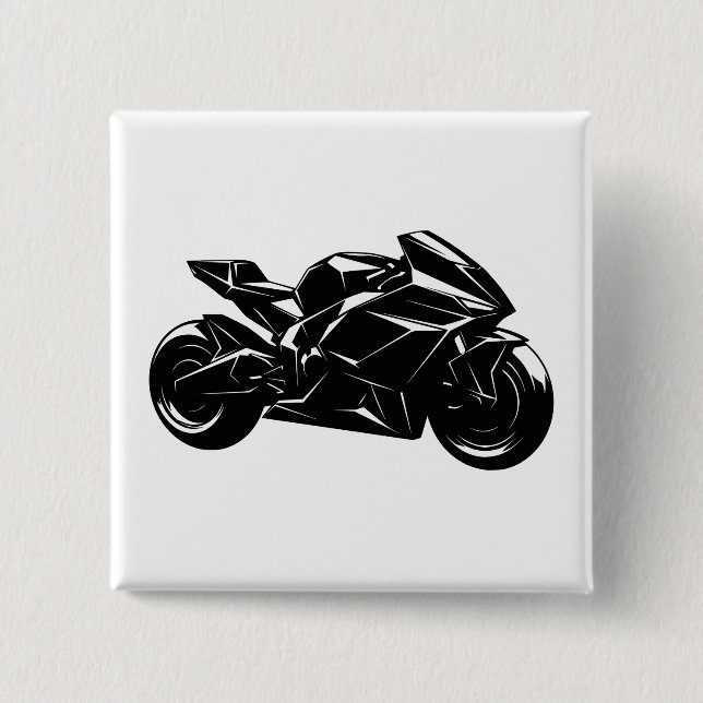Futuristic Sport Motorcycle Design 15 Cm Square Badge (Front)