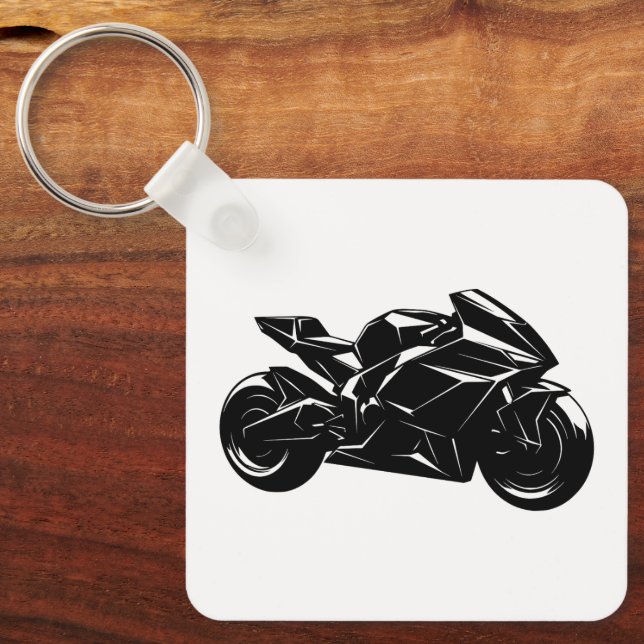 Futuristic Sport Motorcycle Design Key Ring (Front)