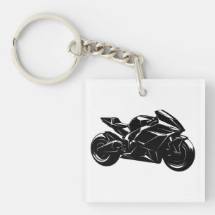Futuristic Sport Motorcycle Design Key Ring