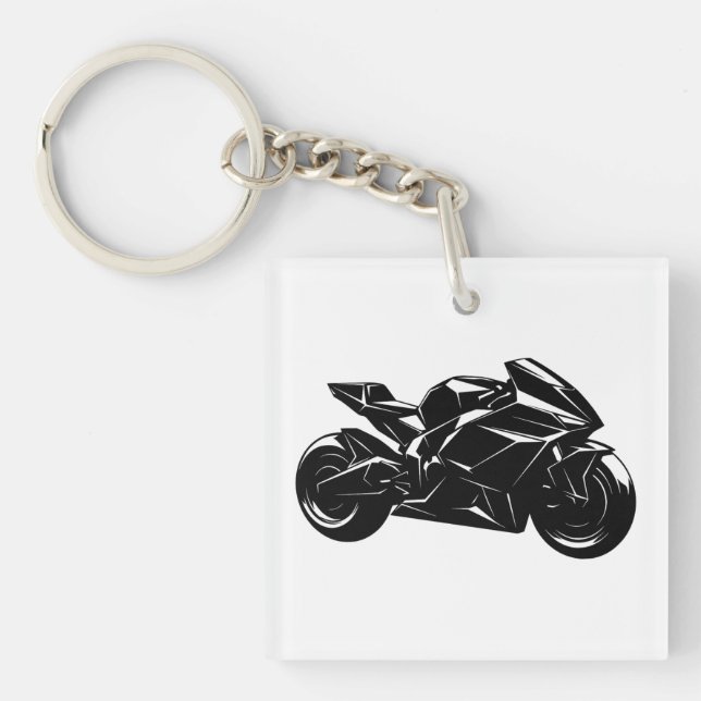 Futuristic Sport Motorcycle Design Key Ring (Front)
