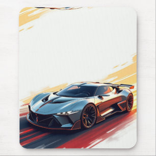 Futuristic Sports Car – Sleek AI-Generated Design  Mouse Pad