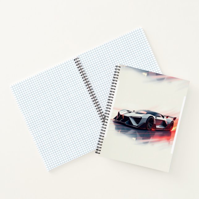 Futuristic Sports Car – Sleek AI-Generated Design  Notebook (Inside)