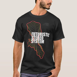 Futuristic Stereo System, Techno design. Djs gift. T-Shirt