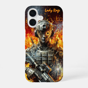 Futuristic Tactical Female Soldier Gamer iPhone 16 Case