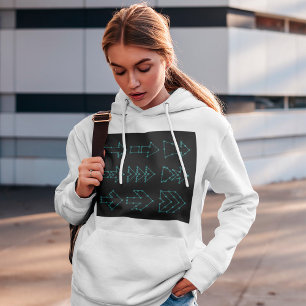Futuristic Tech Arrow Circuit Design Hoodie