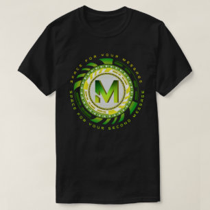 Futuristic Tech Letter M Typography Custom Text T-Shirt