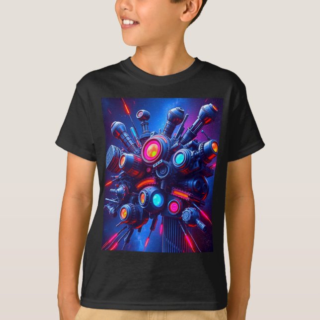 Futuristic Tech Orb Boys' T-Shirt  (Front)
