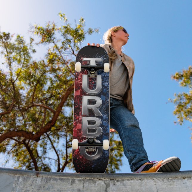 Futuristic TURBO chrome design 3D Skateboard (Outdoor 1)