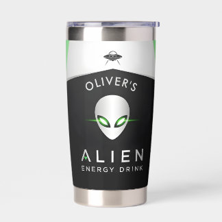 Futuristic UFO & Alien Head Insulated Tumbler