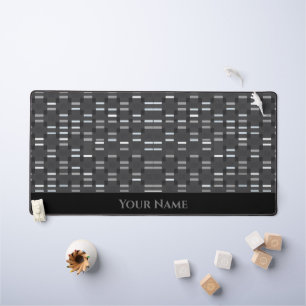 Futuristic white gray black rectangle shapes desk mat