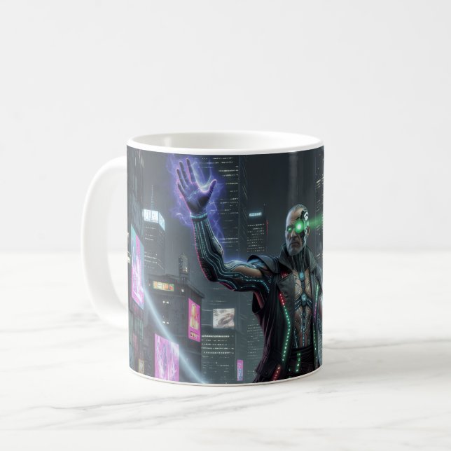Futuristic Wizard Coffee Mug (Front Left)