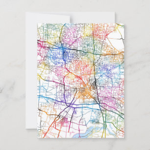 Fuyang China City Map Postcard
