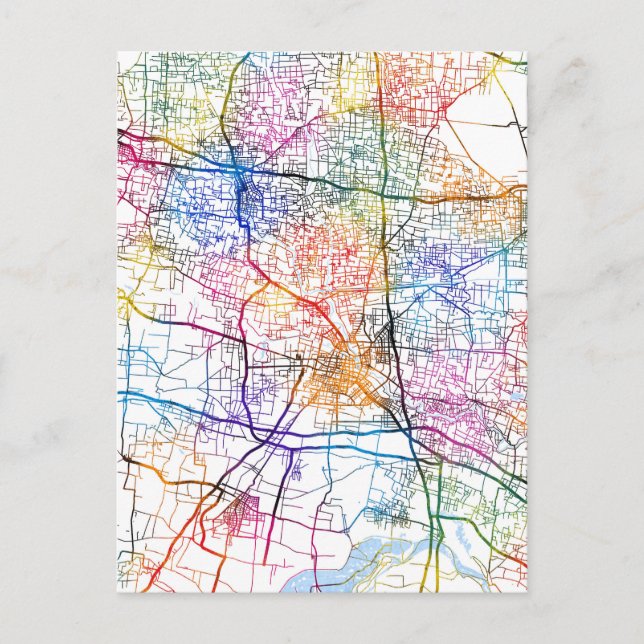 Fuyang China City Map Postcard (Front)