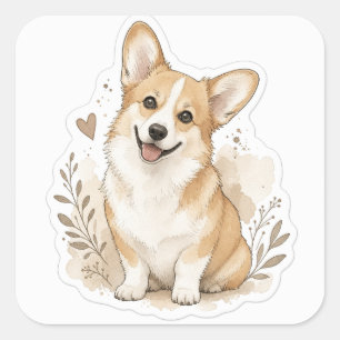Fuyr baby: Corgi Square Sticker