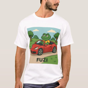 FUZI – Roadtrip King Cool Frog in a Convertible T-Shirt