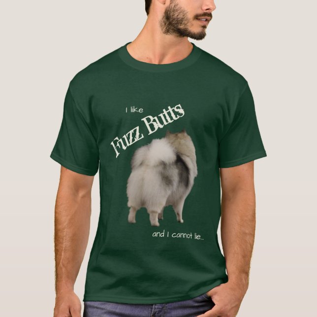 Fuzz Butts T-Shirt by BeauKees Keeshonden (Front)